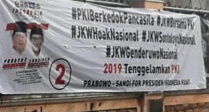 Geger Spanduk Bergambar Prabowo dan Bertuliskan Jokowi Bersama PKI