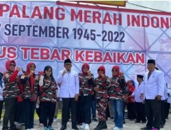 Peringati HUT PMI ke 77 Laskar Merah Putih Ikut Upacara Apel Besar.