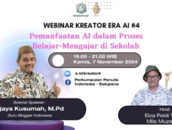 Kreator Era AI Akan Diskusikan Pemanfaatan AI dalam Proses Belajar-Mengajar di Sekolah Dengan Narasumber Wijaya Kusuma